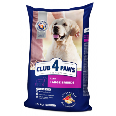 Сухий корм для собак Клуб 4 лапи Преміум. Для великих порід 14 кг(UP) (4820215366298)