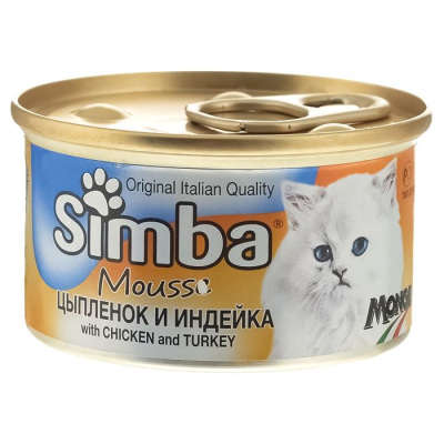 Консерва для котів Simba Cat Wet курка та індичка 85 г (8009470009447)