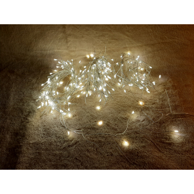 Гирлянда Luca Lighting кластер, серебряная струна, 20 м, теплый белый (8718861852684) фото №2