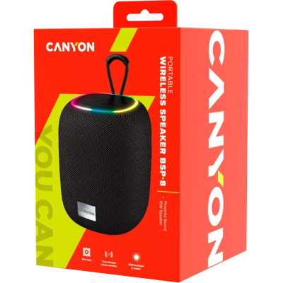 Портативна колонка Canyon BSP-8 Bluetooth V5.2 Black (CNE-CBTSP8B) фото №6