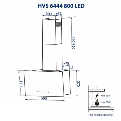 Вытяжки Minola HVS 6444 BL 800 LED фото №12