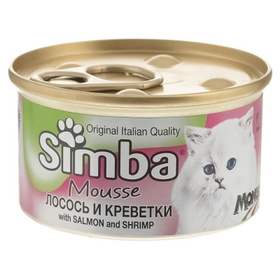 Консерва для котів Simba Cat Wet лосось та креветки 85 г (8009470009430)