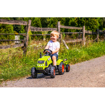 Електромобіль дитячий Falk Claas Arion трактор на педалях з причепом Зелений (2041C) фото №7