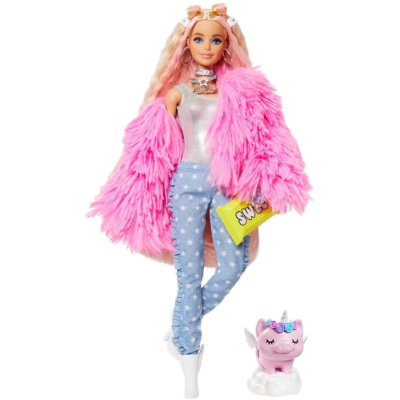 Лялька Barbie Екстра в рожевій пухнастій шубці (GRN28) фото №2