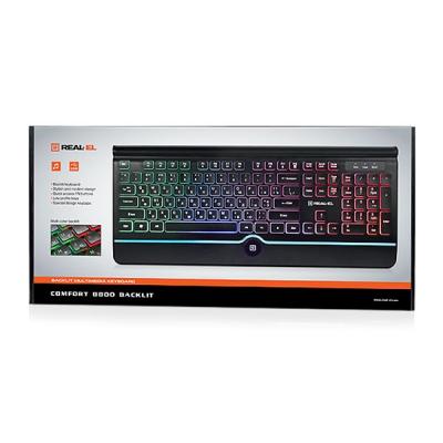Клавіатура REAL-EL 8000 Comfort Backlit Black фото №2
