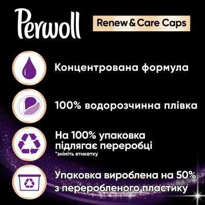 Капсулы для стирки Perwoll All-in-1 для темных и черных вещей 10 шт. (9000101514223) фото №4