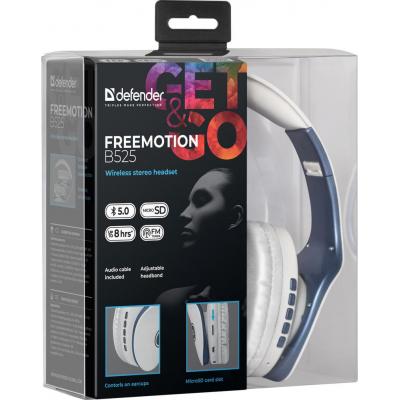 Навушники Defender FreeMotion B525 Bluetooth White-Blue (63526) фото №5