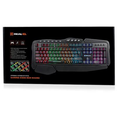 Клавіатура REAL-EL 8900 Gaming RGB Macro, black фото №3