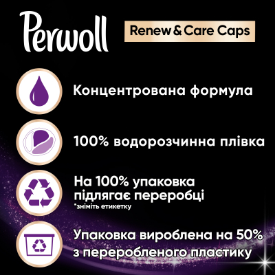 Капсулы для стирки Perwoll All-in-1 для темных и черных вещей 18 шт. (9000101513851) фото №4