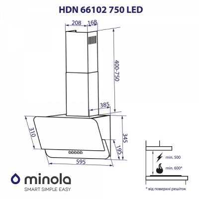 Витяжки Minola HDN 66102 BL 1000 LED фото №11