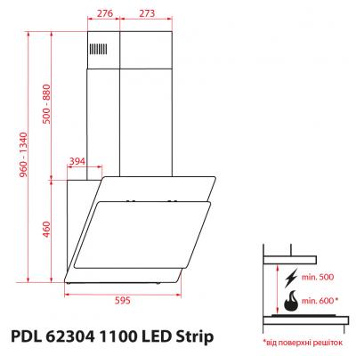 Вытяжки WEILOR PDL 62304 WH 1100 LED Strip фото №12