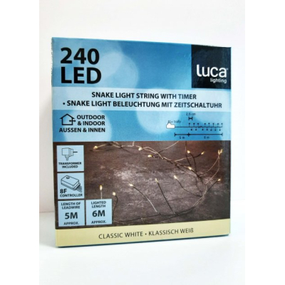 Гирлянда Luca Lighting кластер серебряная струна, 11 м, теплый белый (8718861852660) фото №3