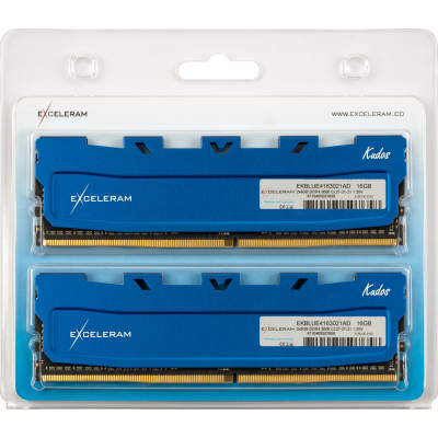 Модуль памяти для компьютера Exceleram DDR4 16GB (2x8GB) 3000 MHz Blue Kudos  (EKBLUE4163021AD) фото №2