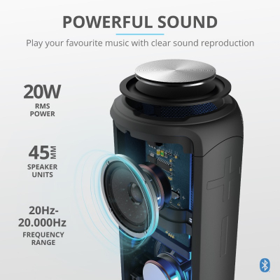 Акустическая система Trust Caro Max Powerful Bluetooth Speaker Black (23833) фото №5