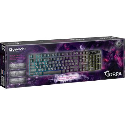 Клавиатура Defender Gorda GK-210L RU RGB (45210) фото №2