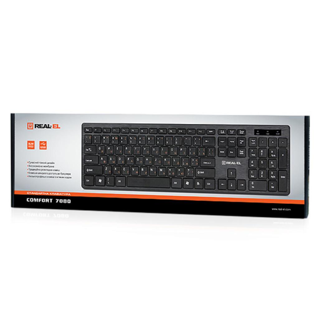 Клавіатура REAL-EL 7080 Comfort, USB, black фото №4