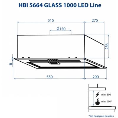 Вытяжки Minola HBI 5664 BL GLASS 1000 LED Line фото №9