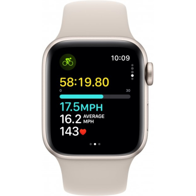 Смарт-годинник Apple Watch SE 2023 GPS 40mm Starlight Aluminium Case with Starlight Sport Band - M/L (MR9V3QP/A) фото №6