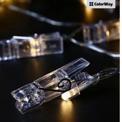 Гирлянда Colorway 10 LED, 1.5м, гирлянда с прищепками (CW-LCP-10L15B) фото №5