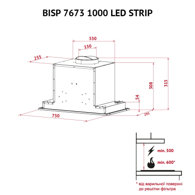 Вытяжки Perfelli BISP 7673 BL 1000 LED Strip фото №11