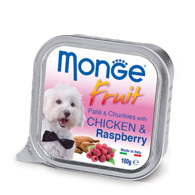 Консерва для собак Monge DOG FRUIT курка з малиною 100 г (8009470013215)