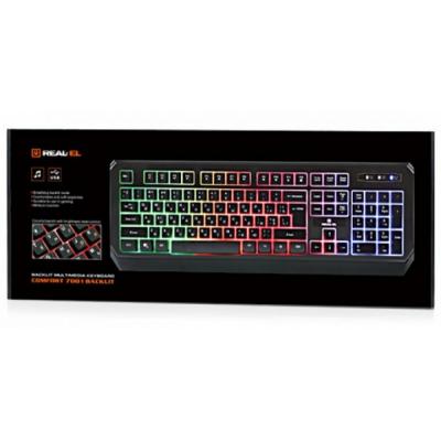 Клавіатура REAL-EL 7001 Comfort Backlit Black фото №8