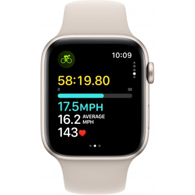 Смарт-часы Apple Watch SE 2023 GPS 44mm Starlight Aluminium Case with Starlight Sport Band - S/M (MRE43QP/A) фото №6