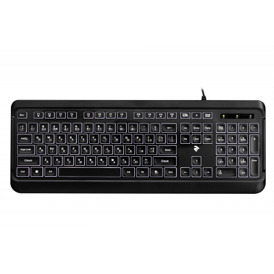 Клавіатура 2E KS120 White backlight USB Black (-KS120UB)