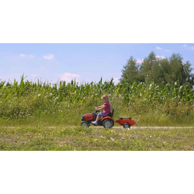 Електромобіль дитячий Falk Case IH трактор на педалях з причепом червоний (961B) фото №2