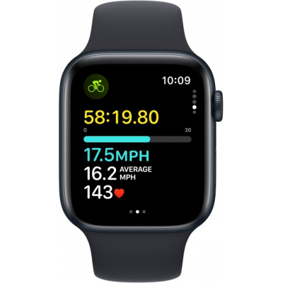 Смарт-часы Apple Watch SE 2023 GPS 44mm Midnight Aluminium Case with Midnight Sport Band - S/M (MRE73QP/A) фото №6