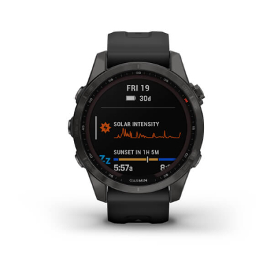 Smart годинник Garmin fenix 7S Sapphire Sol,Carbon Gray DLC Ti w/ith Blk Band, GPS (010-02539-25) фото №2