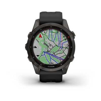 Smart годинник Garmin fenix 7S Sapphire Sol,Carbon Gray DLC Ti w/ith Blk Band, GPS (010-02539-25) фото №4