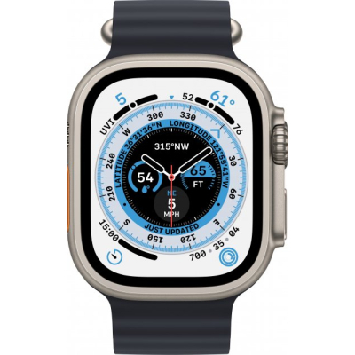 Smart часы Apple Watch Ultra GPS   Cellular, 49mm Titanium Case with Midnight Ocean Band (MQFK3UL/A) фото №3