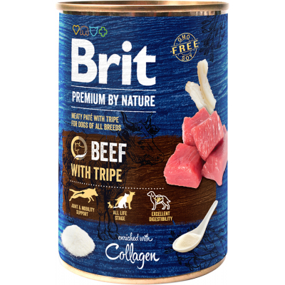 Консерва для собак Brit Premium by Nature яловичина з тельбухами 400 г (8595602538584)