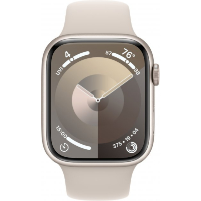 Смарт-годинник Apple Watch Series 9 GPS 41mm Starlight Aluminium Case with Starlight Sport Band - S/M (MR8T3QP/A) фото №2