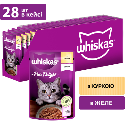 Вологий корм для котів Whiskas Pure Delight курка в желе 85 г (5900951303333) фото №2