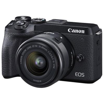 Цифровая фотокамера Canon EOS M6 Mark II   15-45 IS STM   EVF Kit Black (3611C053)