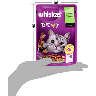 Вологий корм для котів Whiskas TastyMix Ягня, Курка, Морква 85 г (4770608262433) фото №9