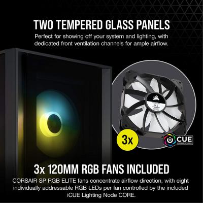 Корпус  iCUE 4000X RGB Tempered Glass Black (CC-9011204-WW) фото №9