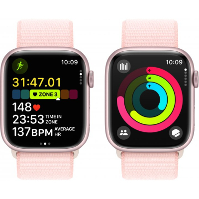 Смарт-годинник Apple Watch Series 9 GPS 41mm Pink Aluminium Case with Light Pink Sport Loop (MR953QP/A) фото №8