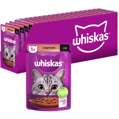 Вологий корм для котів Whiskas Індичка в соусі 85 г (5900951302077)