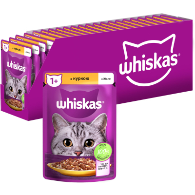 Вологий корм для котів Whiskas Курка в желе 85 г (5900951302138)